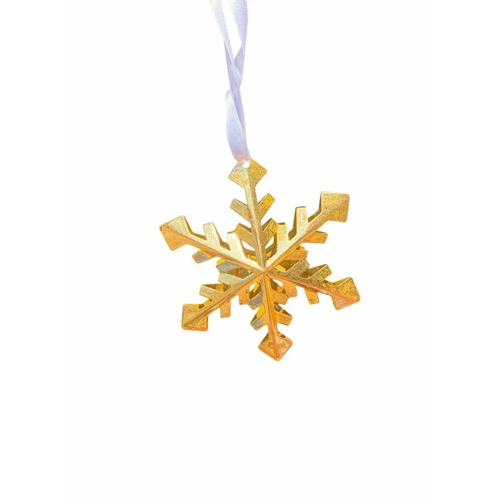 New Macy's Holiday Lane gold 3D snowflake Christmas ornament